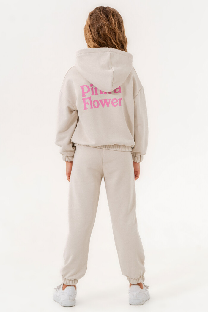 Krem Love Flower Love Baskılı 5-9 Yaş Takım - 3506-3