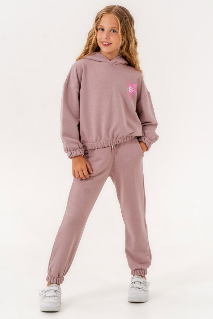 Gül Kurusu Love Flower Love Baskılı 5-9 Yaş Takım - 3506-6