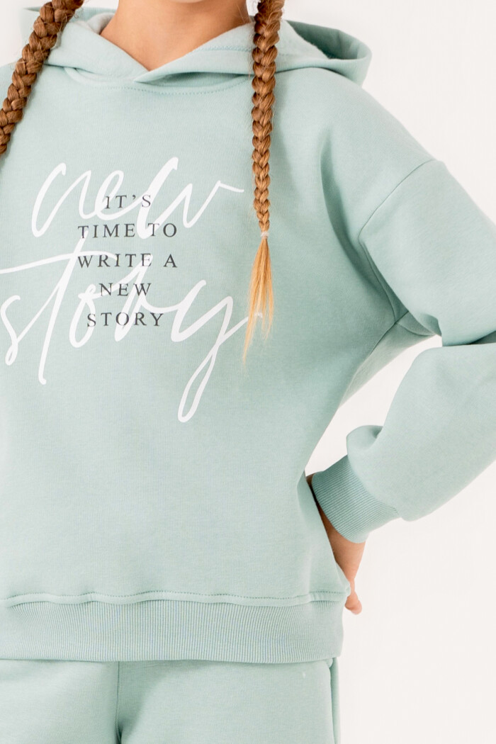 Kız Çocuk Mint Its Time To Write A New Story Baskılı 5-9 Yaş Takım - 3561-3