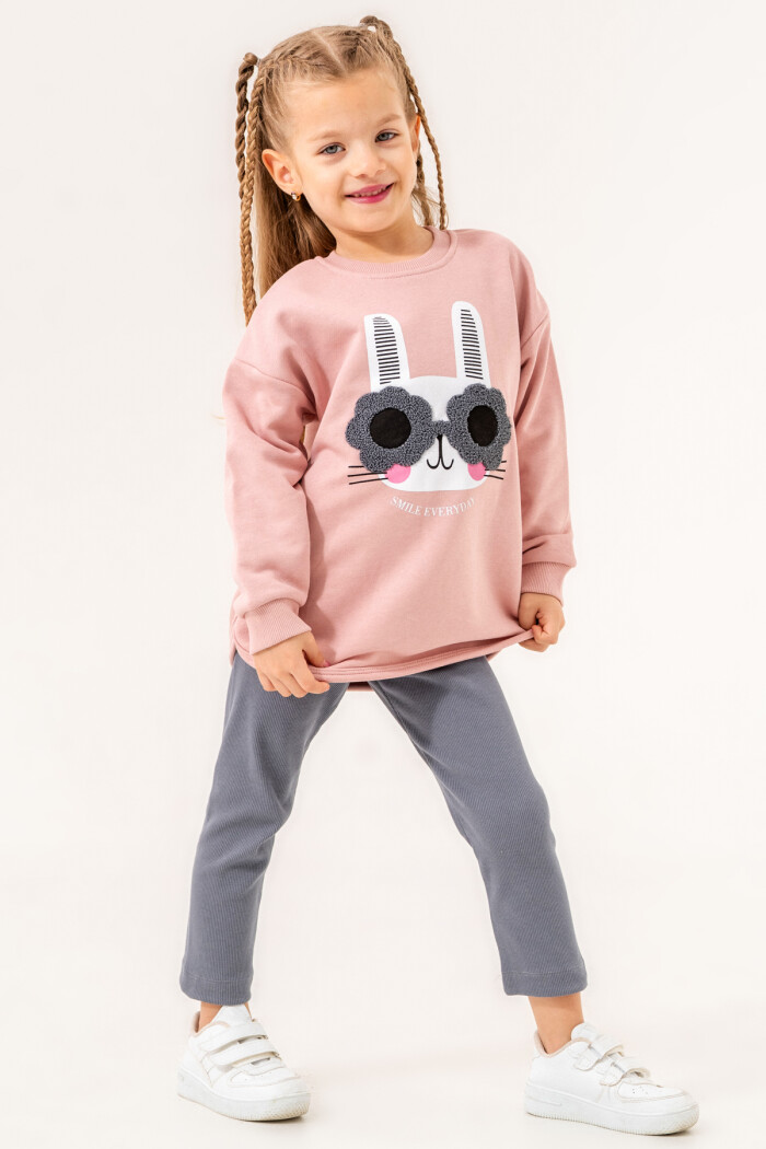 Pudra Smile Everyday Baskılı 1-5 Yaş Takım - 3510-1