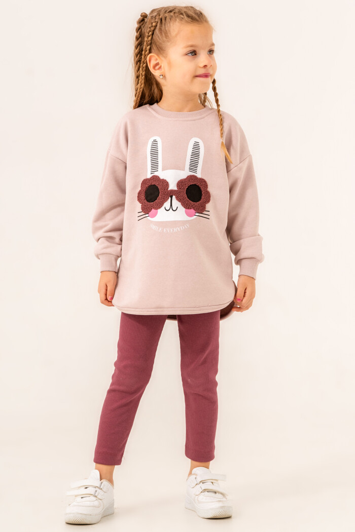 Lila Smile Everyday Baskılı 1-5 Yaş Takım - 3510-4