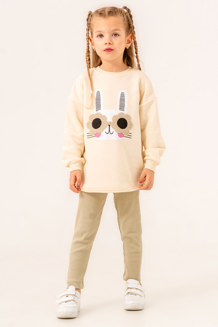 Krem Smile Everyday Baskılı 1-5 Yaş Takım - 3510-5