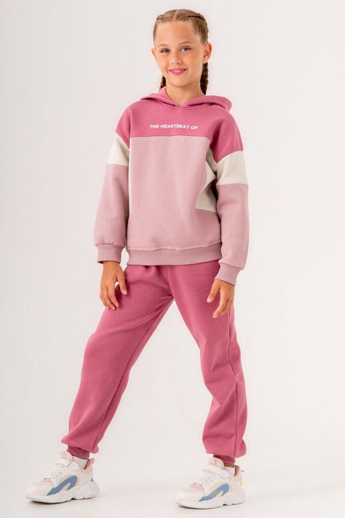 Kız Çocuk Vişne The Heartbeat Of Baskılı 5-9 Yaş Takım - 3554-4