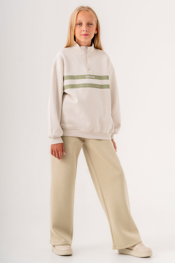 Kız Çocuk Yeşil Goodtime Baskılı 8-12 Yaş Takım - 3524-3