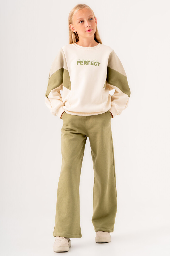 Kız Çocuk Yeşil Perfect Baskılı 8-12 Yaş Takım - 3550-2