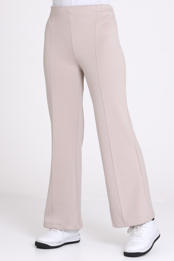 Krem Nervür Dikişli 5-13 Yaş Pantolon - 2513-3