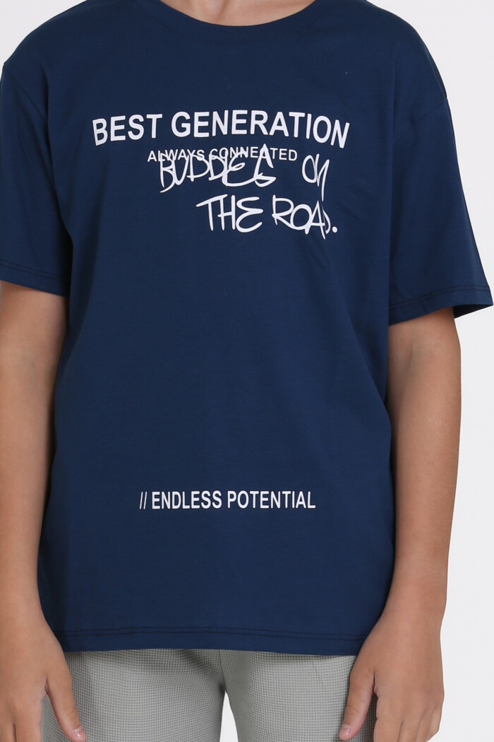 Lacivert Best Generation Baskılı 9-13 Yaş Takım - 81403-3