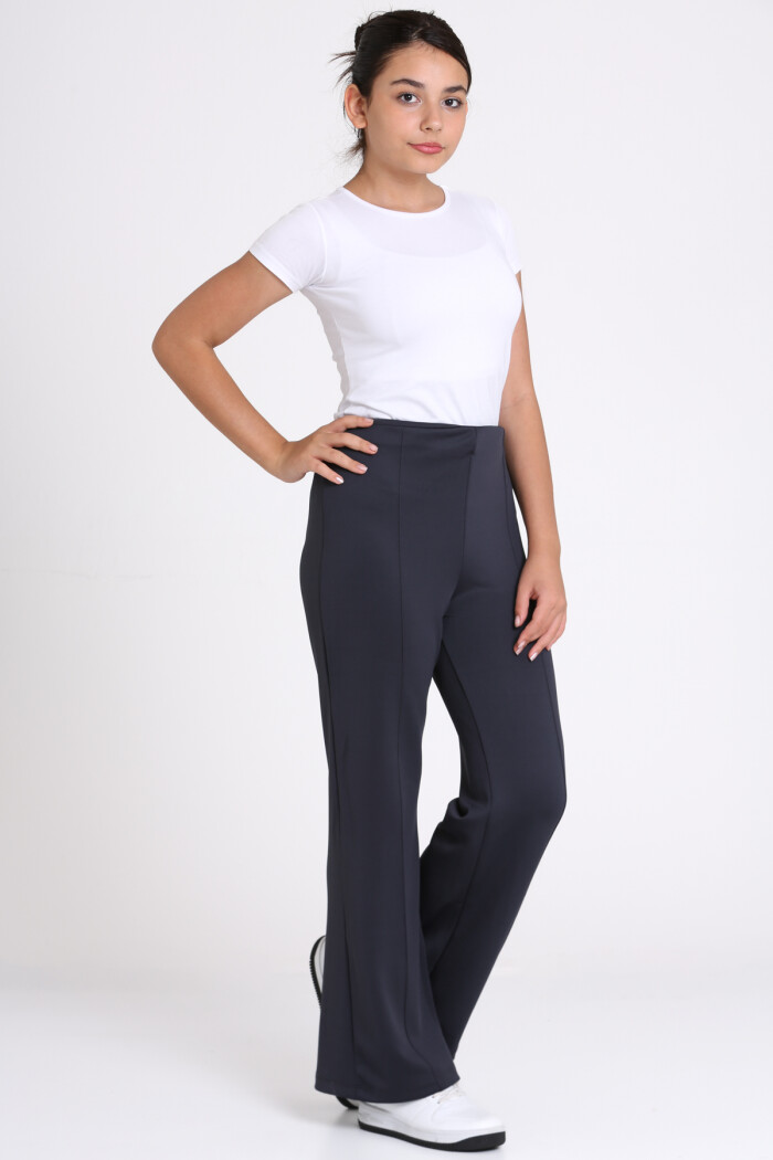 Lacivert Nervür Dikişli 5-13 Yaş Pantolon - 2513-2