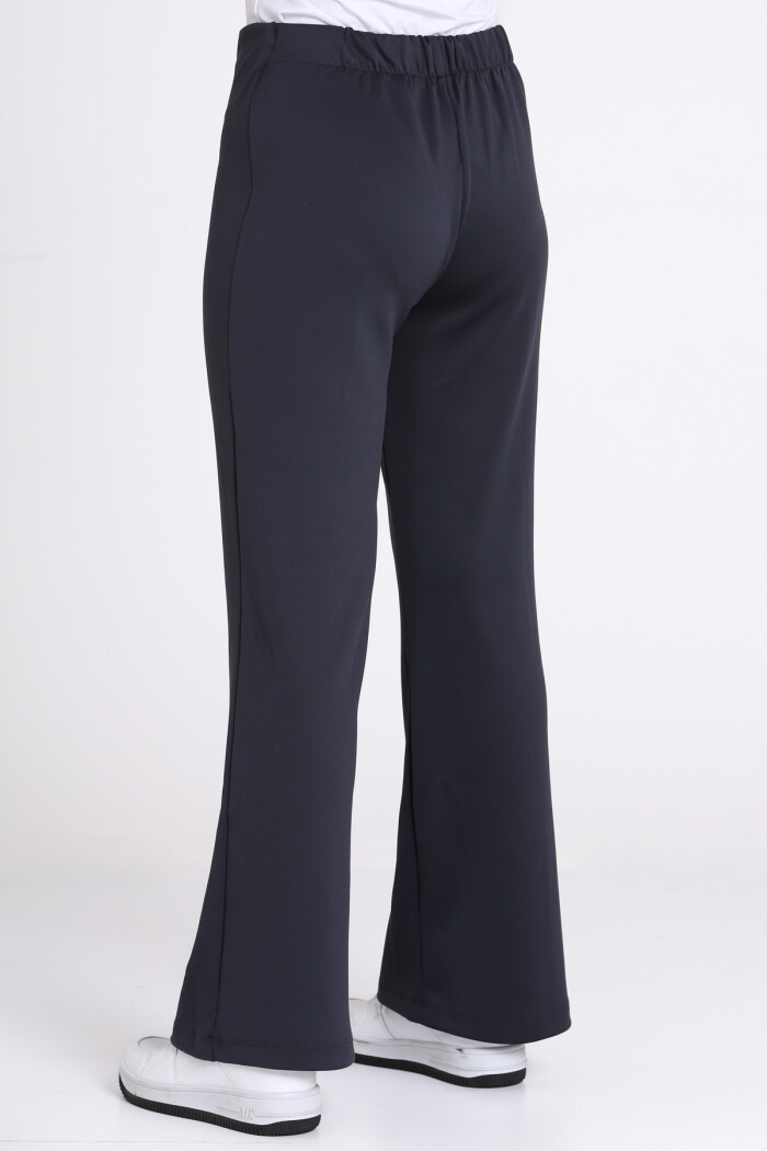 Lacivert Nervür Dikişli 5-13 Yaş Pantolon - 2513-2