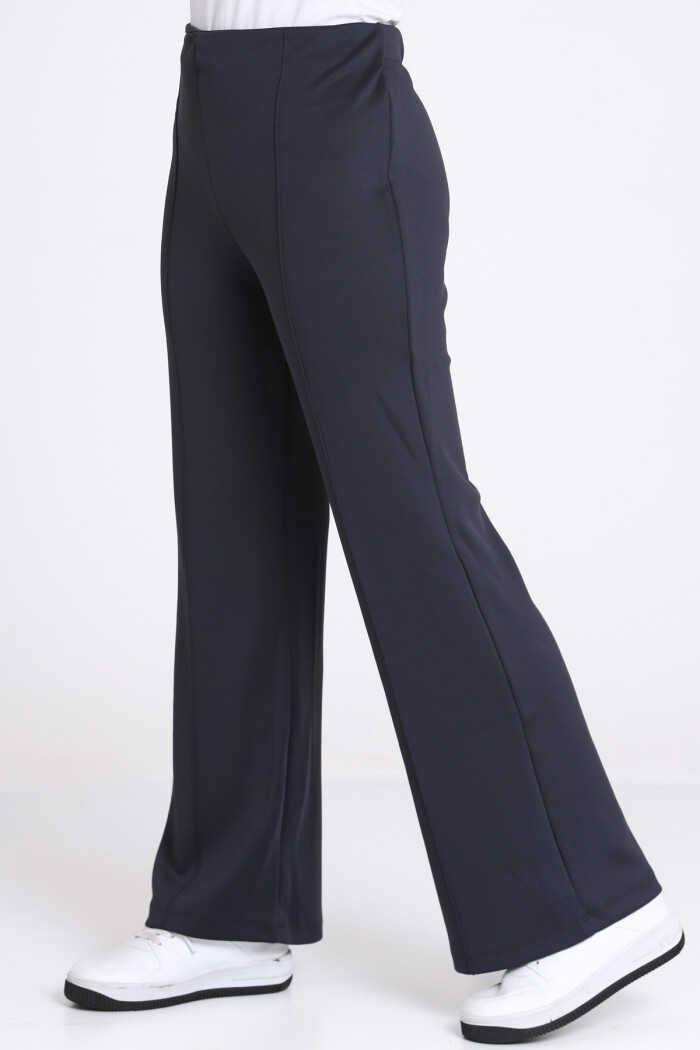 Lacivert Nervür Dikişli 5-13 Yaş Pantolon - 2513-2