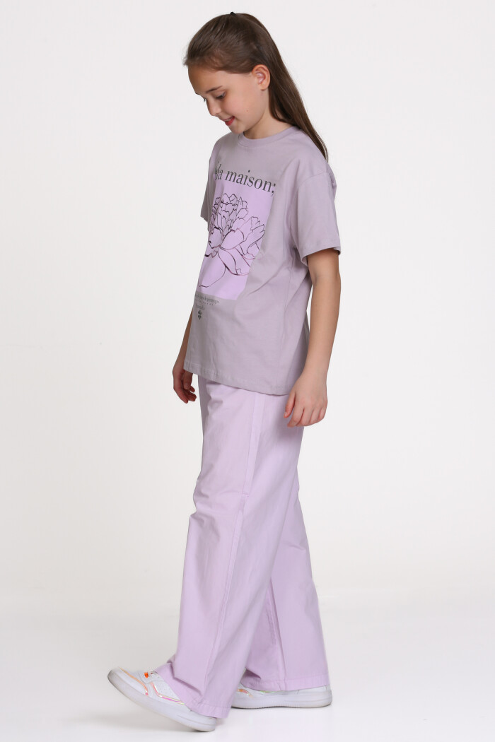 Lila Ala Maison Baskılı 9-13 Yaş Takım - 2485-4