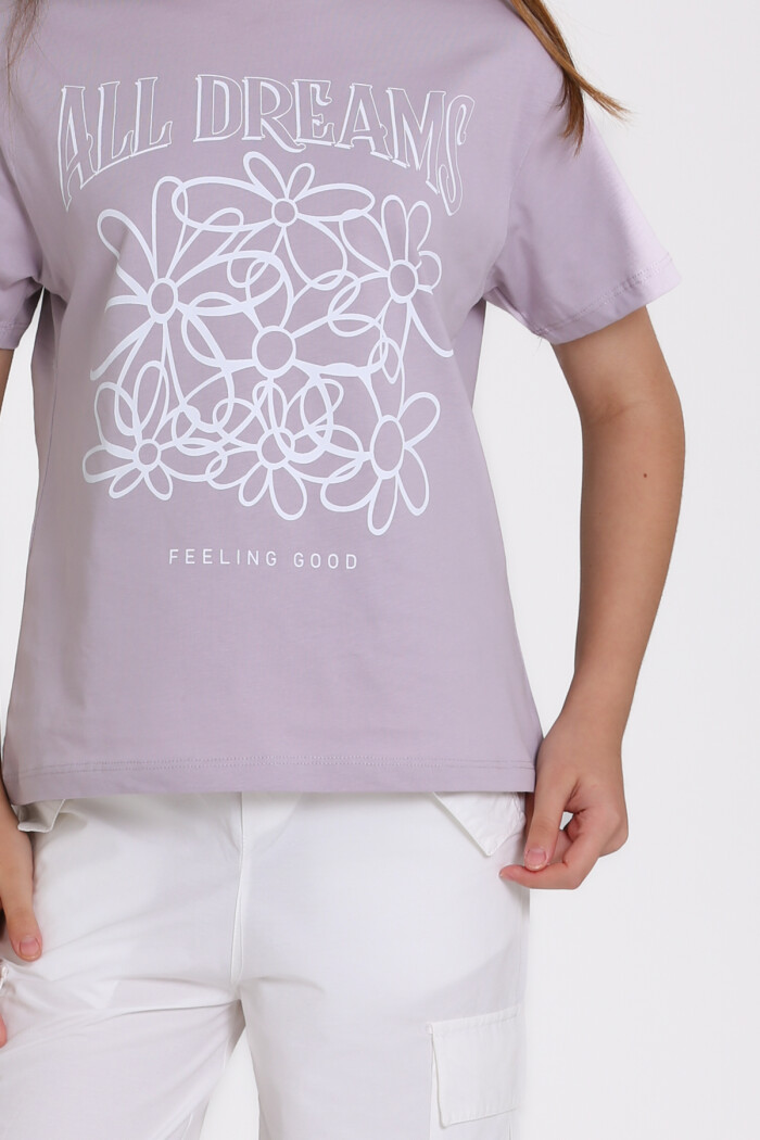 Lila All Dreams Baskılı 9-13 Yaş Takım - 2487-5