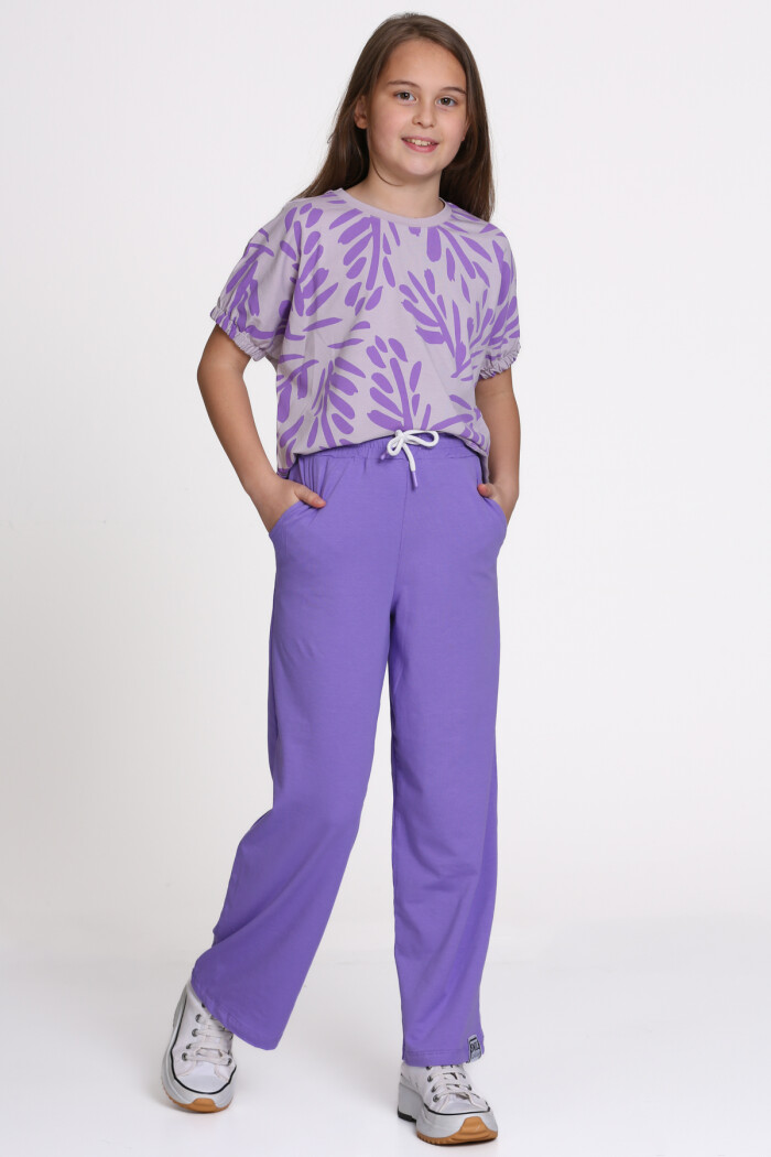 Lila Baskılı 8-12 Yaş Takım - 2521-3