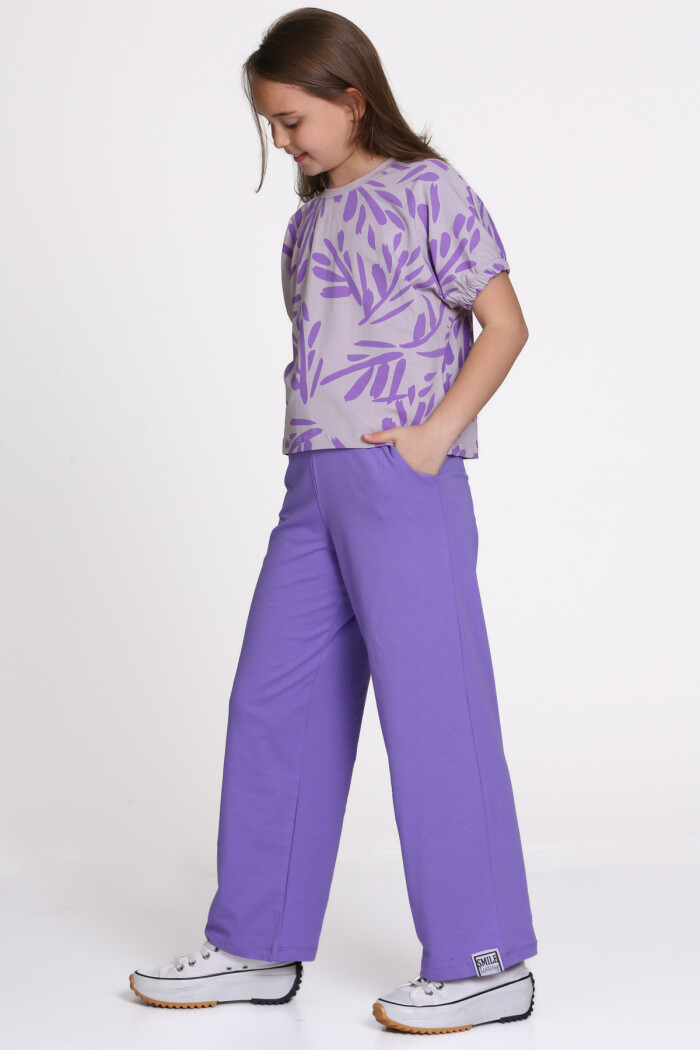 Lila Baskılı 8-12 Yaş Takım - 2521-3