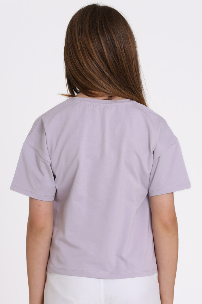 Lila Bloom With Love Baskılı 5-13 Yaş Tişört - 2520-4