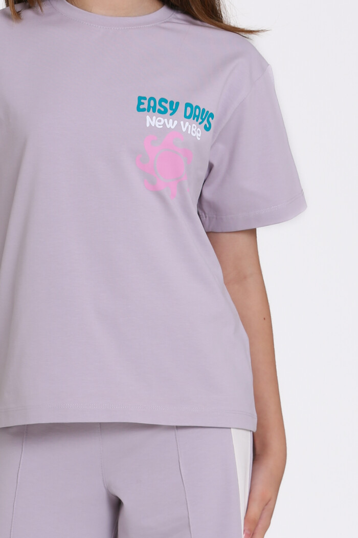 Lila Easy Days New Vibe Baskılı 8-12 Yaş Takım - 2545-3