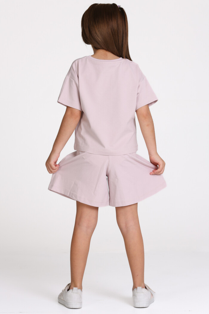 Lila Flower Power Baskılı 3-7 Yaş Takım - 2510-2