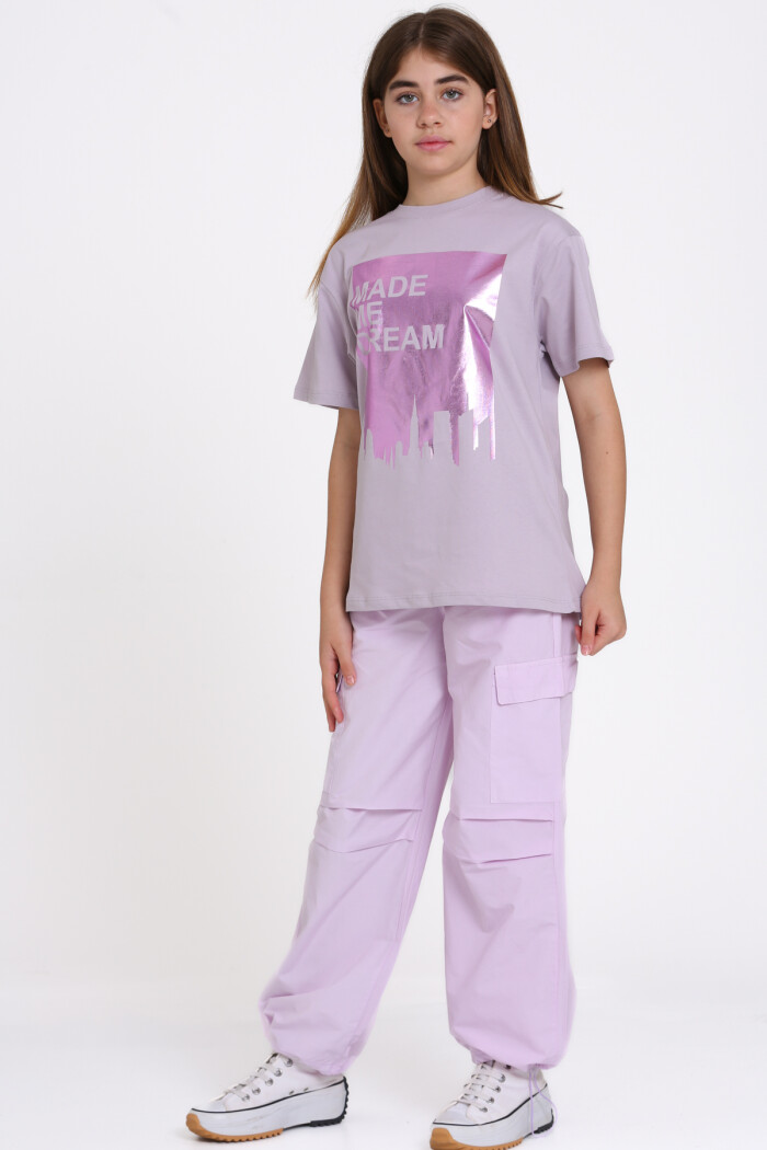 Lila Made Me Dream Baskı 9-13 Yaş Takım - 2486-3