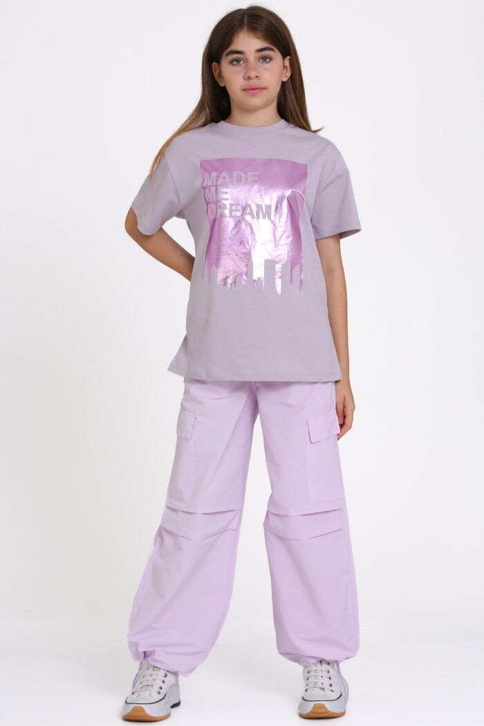 Lila Made Me Dream Baskı 9-13 Yaş Takım - 2486-3