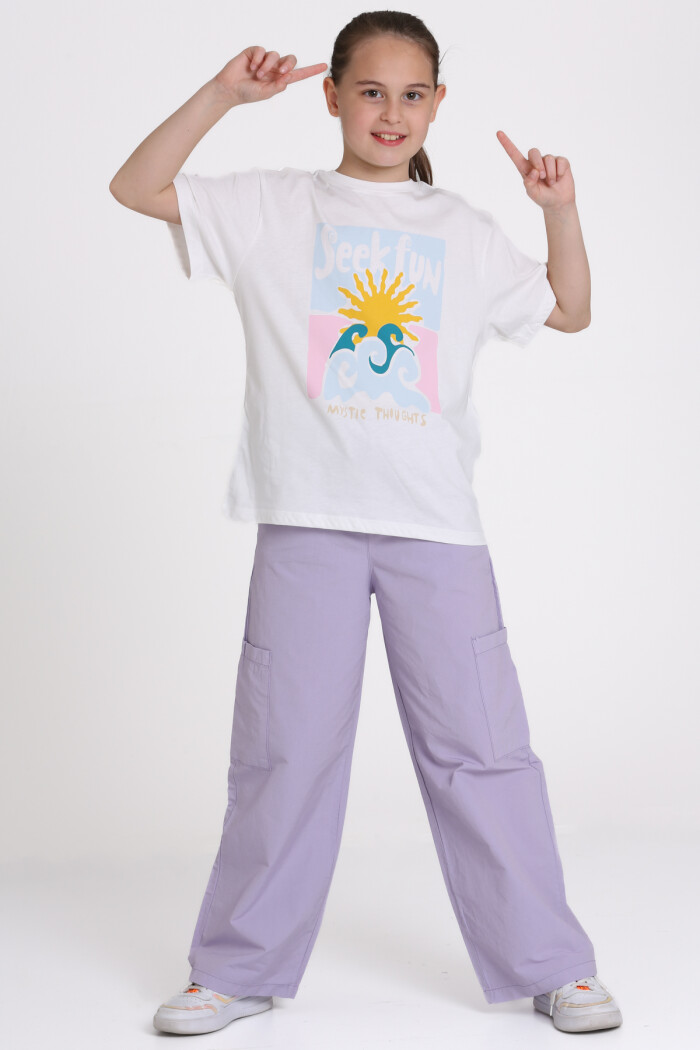 Lila Seek Fun Baskılı 9-13 Yaş Takım - 2483-1