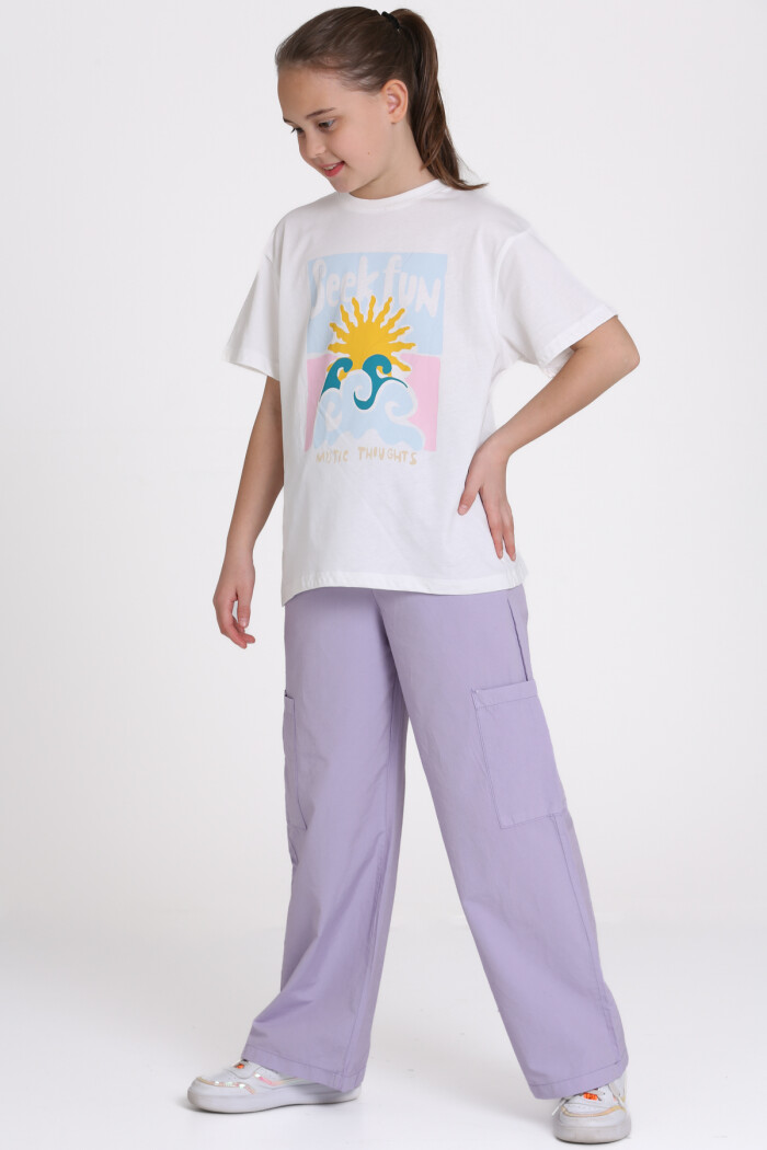 Lila Seek Fun Baskılı 9-13 Yaş Takım - 2483-1