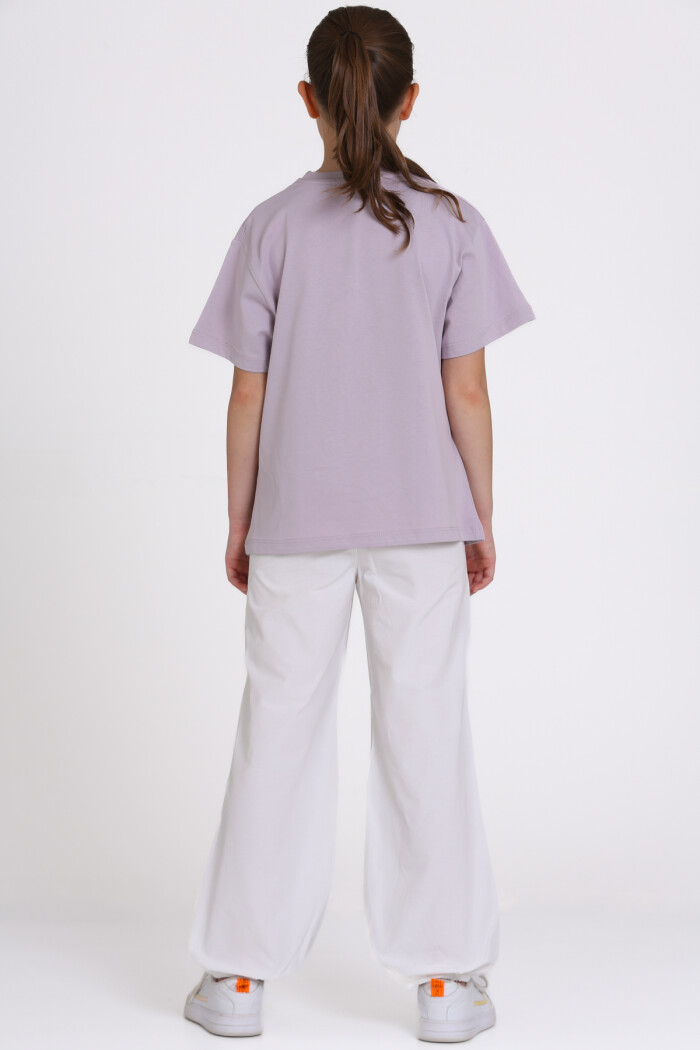 Lila Summer Flowers Baskılı 9-13 Yaş Takım - 2482-5