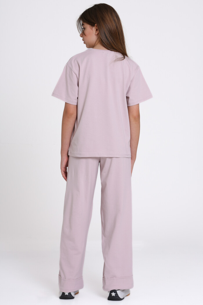 Lila Sunny Days Best Time Baskılı 8-12 Yaş Takım - 2544-3