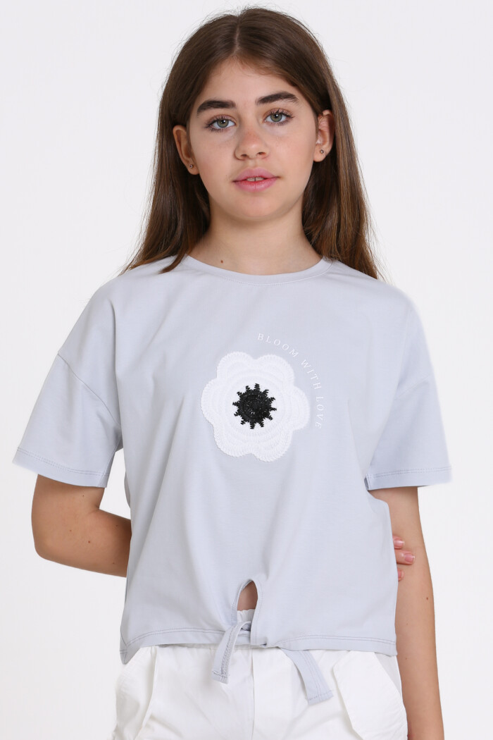 Mavi Bloom With Love Baskılı 5-13 Yaş Tişört - 2520-3