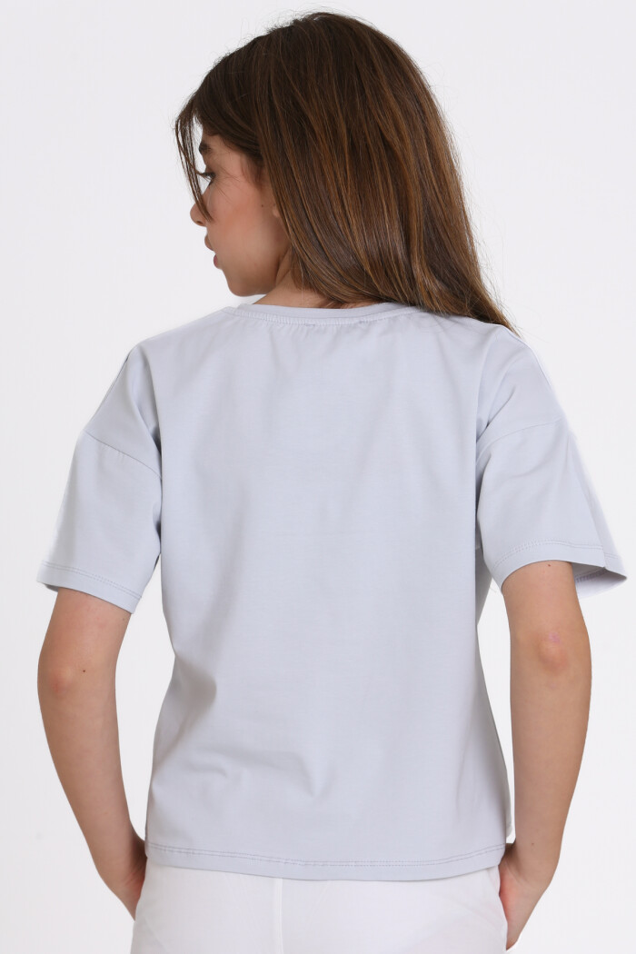 Mavi Bloom With Love Baskılı 5-13 Yaş Tişört - 2520-3