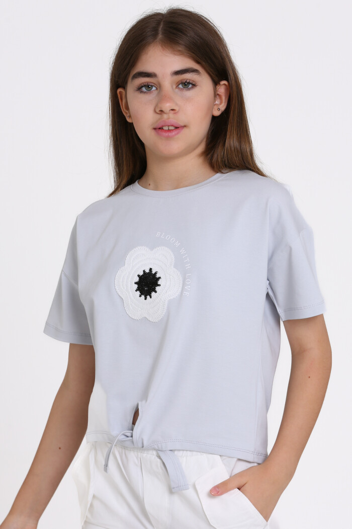 Mavi Bloom With Love Baskılı 5-13 Yaş Tişört - 2520-3