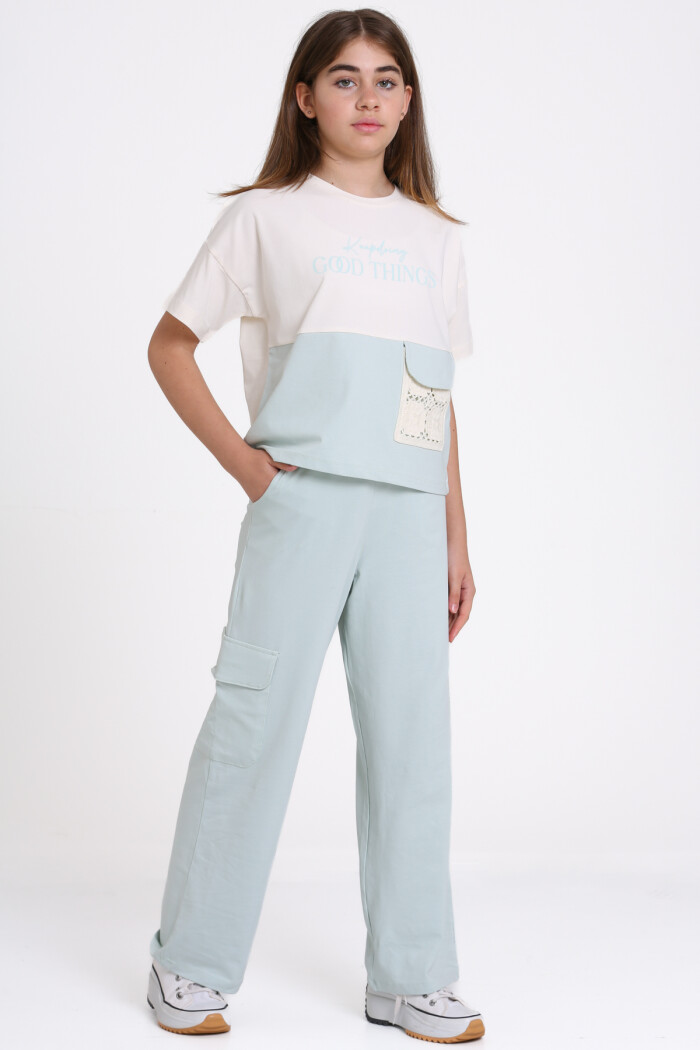 Mavi Keep Doing Good Things Baskılı 8-12 Yaş Takım - 2448-4