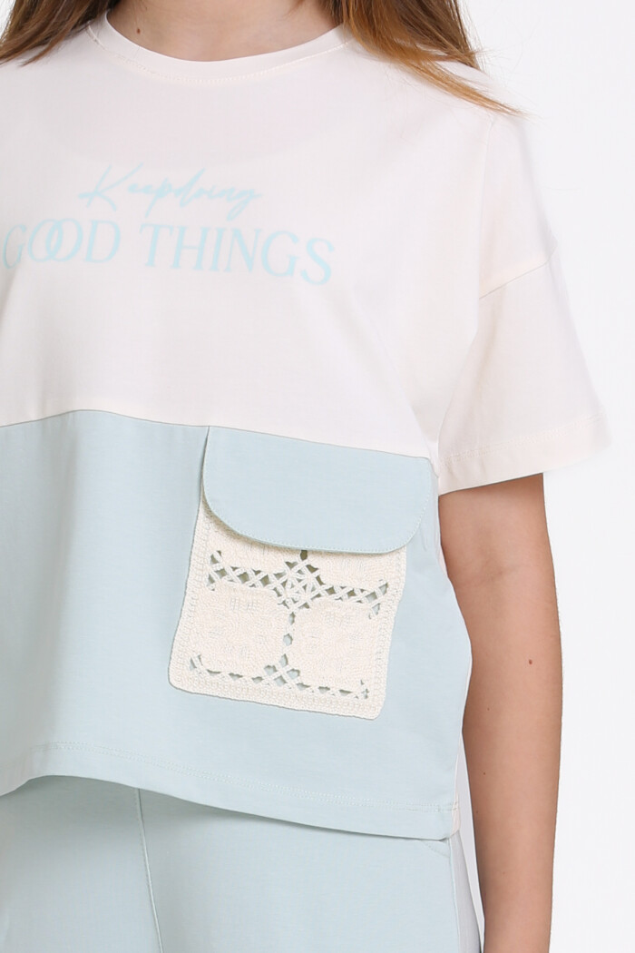 Mavi Keep Doing Good Things Baskılı 8-12 Yaş Takım - 2448-4