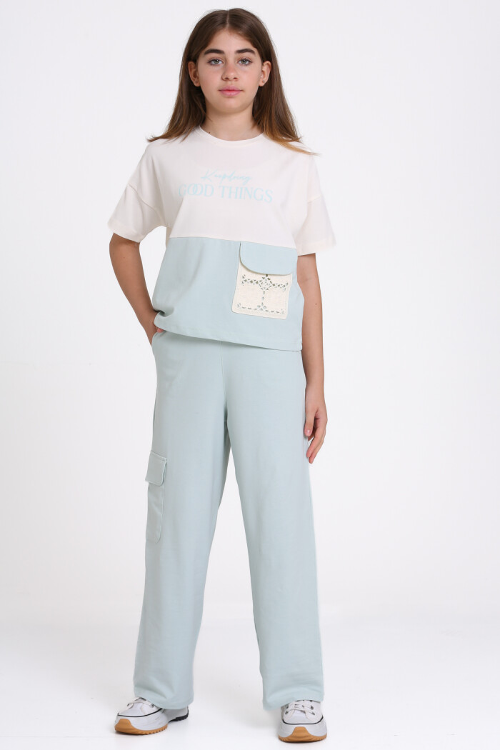 Mavi Keep Doing Good Things Baskılı 8-12 Yaş Takım - 2448-4