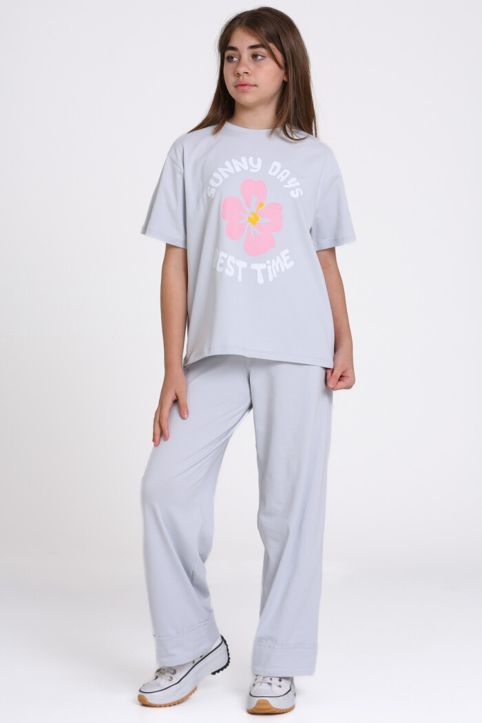 Mavi Sunny Days Best Time Baskılı 8-12 Yaş Takım - 2544-4