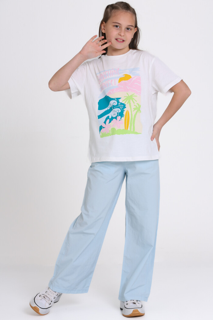Mavi Sunshine Fun Baskılı 9-13 Yaş Takım - 2484-2