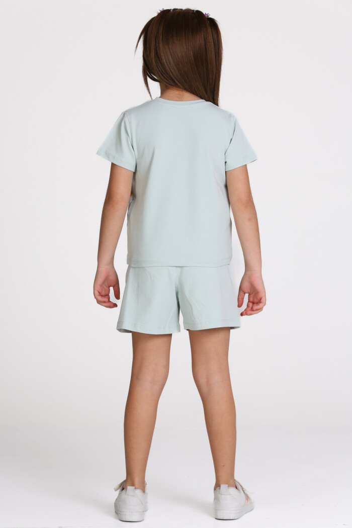 Mavi Tropical Vibes Baskılı 3-7 Yaş Takım - 2509-4