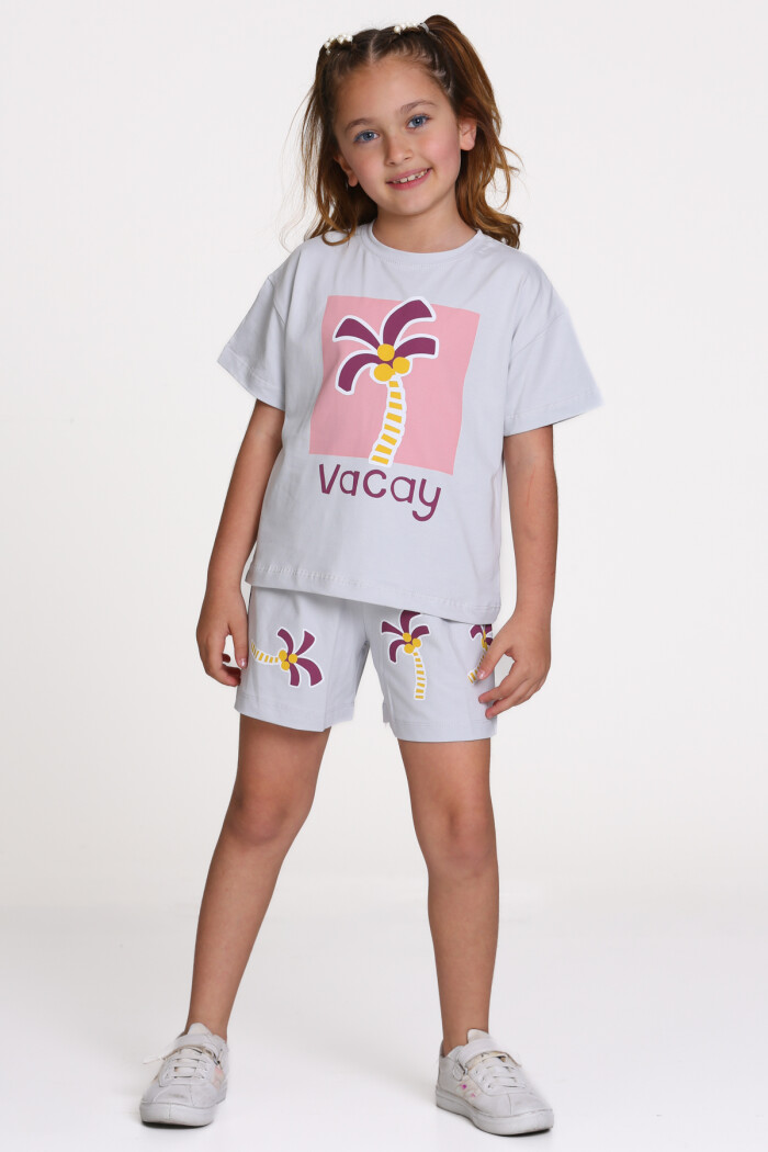 Mavi Vacay Baskılı 3-7 Yaş Takım - 2542-4