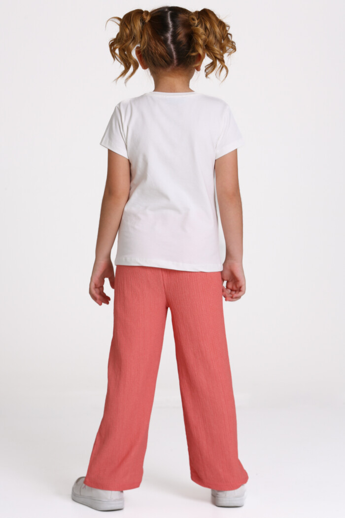 Nar Çiçeği Heart Baskılı 3-8 Yaş Takım - 81416-1