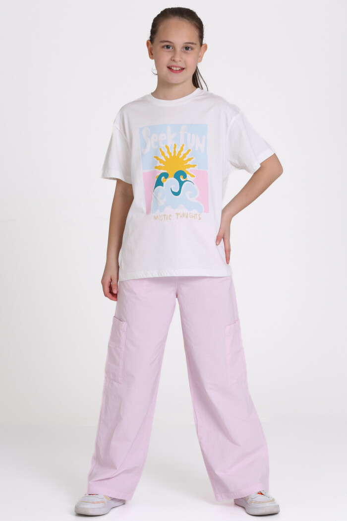 Pembe Seek Fun Baskılı 9-13 Yaş Takım - 2483-3