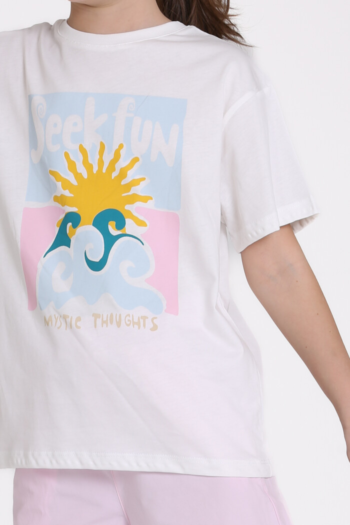 Pembe Seek Fun Baskılı 9-13 Yaş Takım - 2483-3