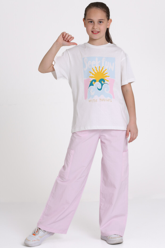 Pembe Seek Fun Baskılı 9-13 Yaş Takım - 2483-3