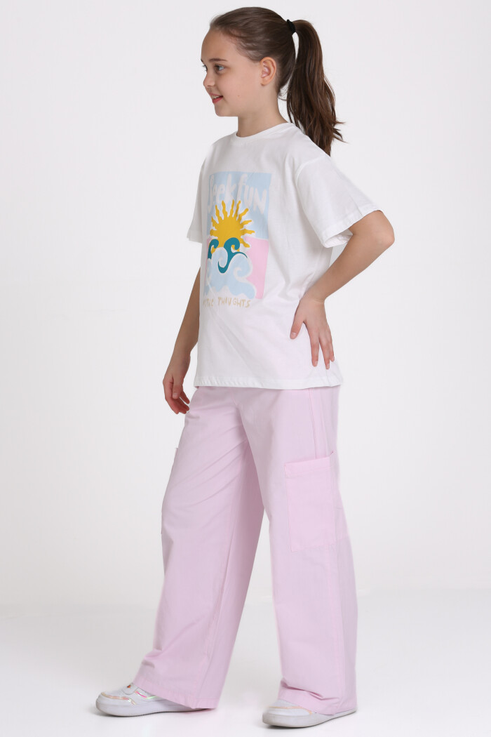 Pembe Seek Fun Baskılı 9-13 Yaş Takım - 2483-3