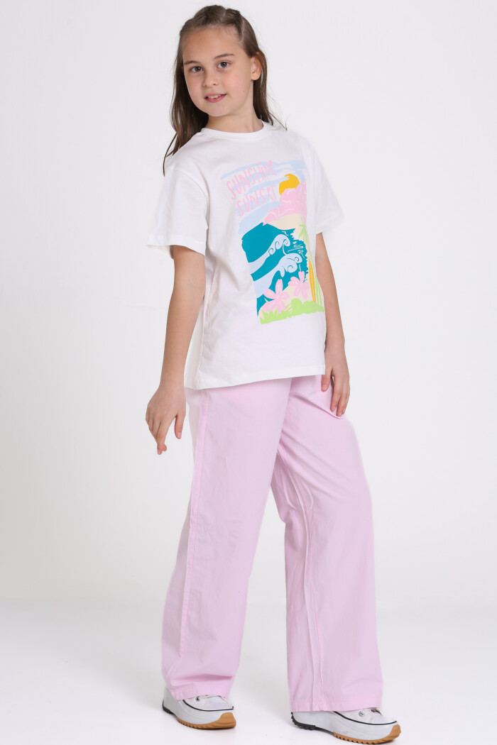Pembe Sunshine Fun Baskılı 9-13 Yaş Takım - 2484-1