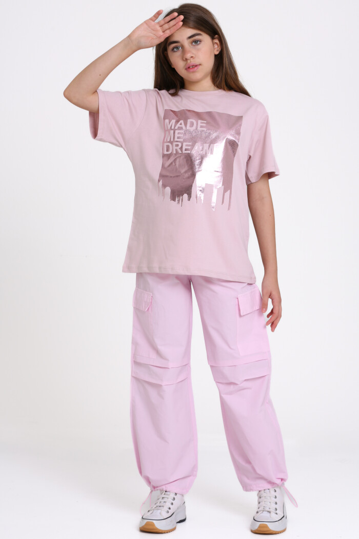 Pudra Made Me Dream Baskı 9-13 Yaş Takım - 2486-5