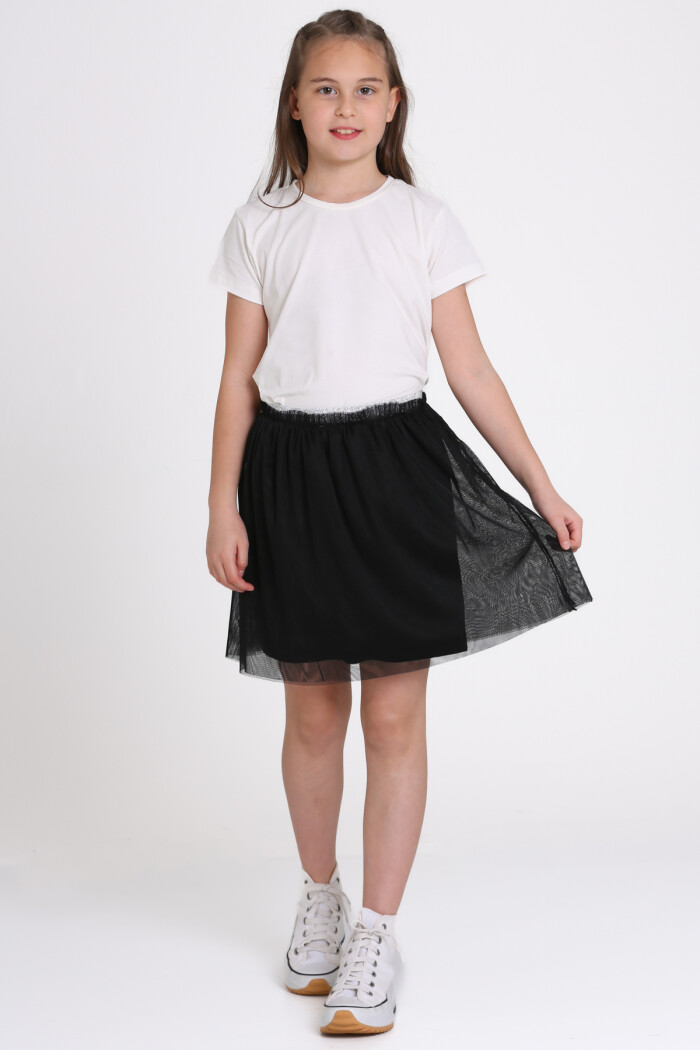 Siyah Tüllü 4-13 Yaş Etek - 81407-4