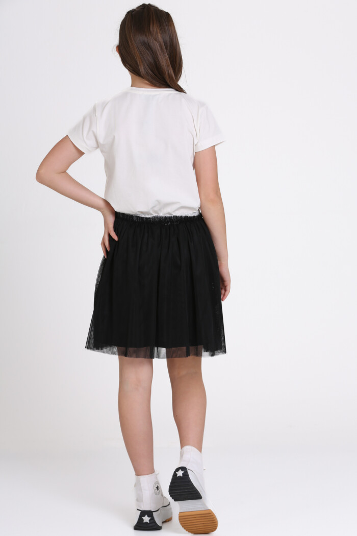 Siyah Tüllü 4-13 Yaş Etek - 81407-4