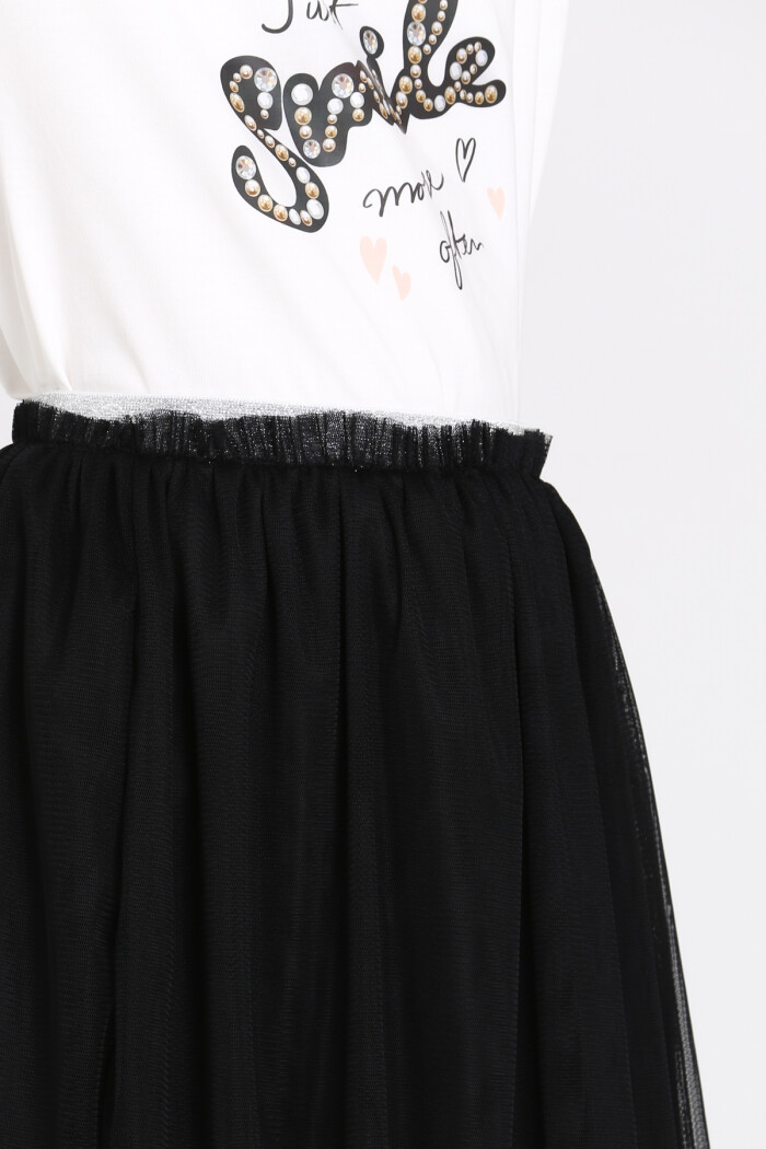 Siyah Tüllü Etekli 4-13 Yaş Takım - 81411-3