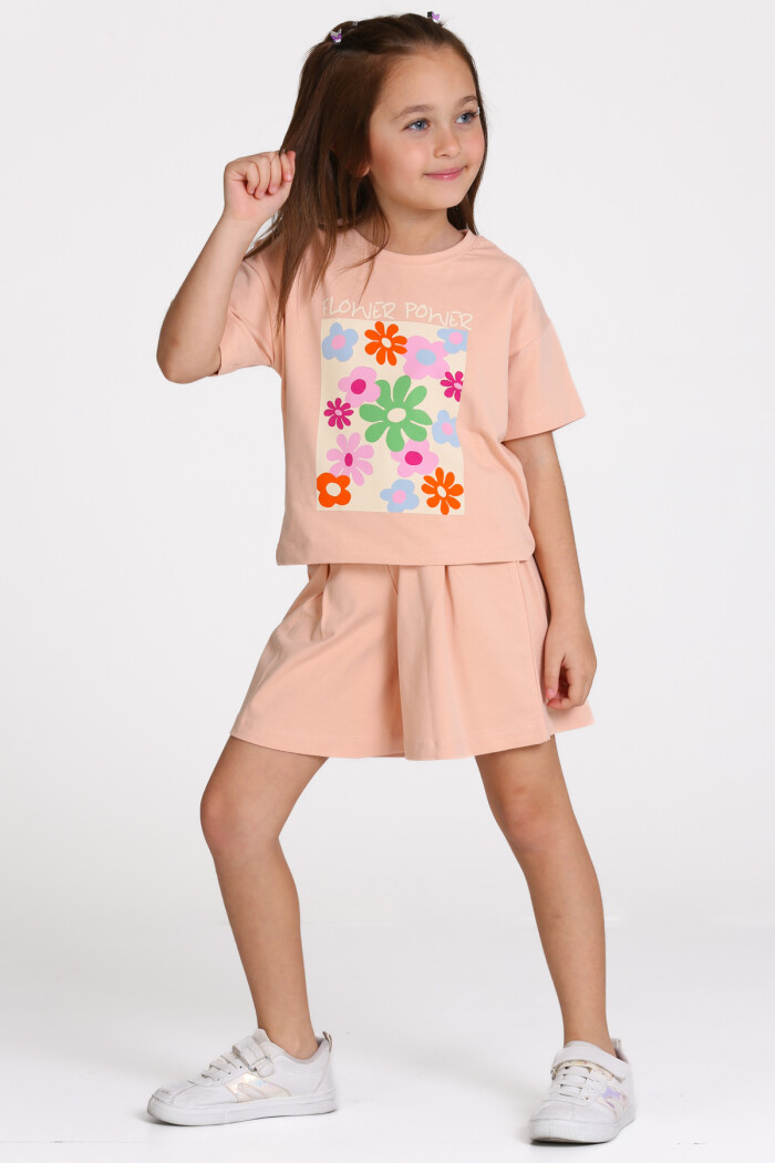 Somon Flower Power Baskılı 3-7 Yaş Takım - 2510-5