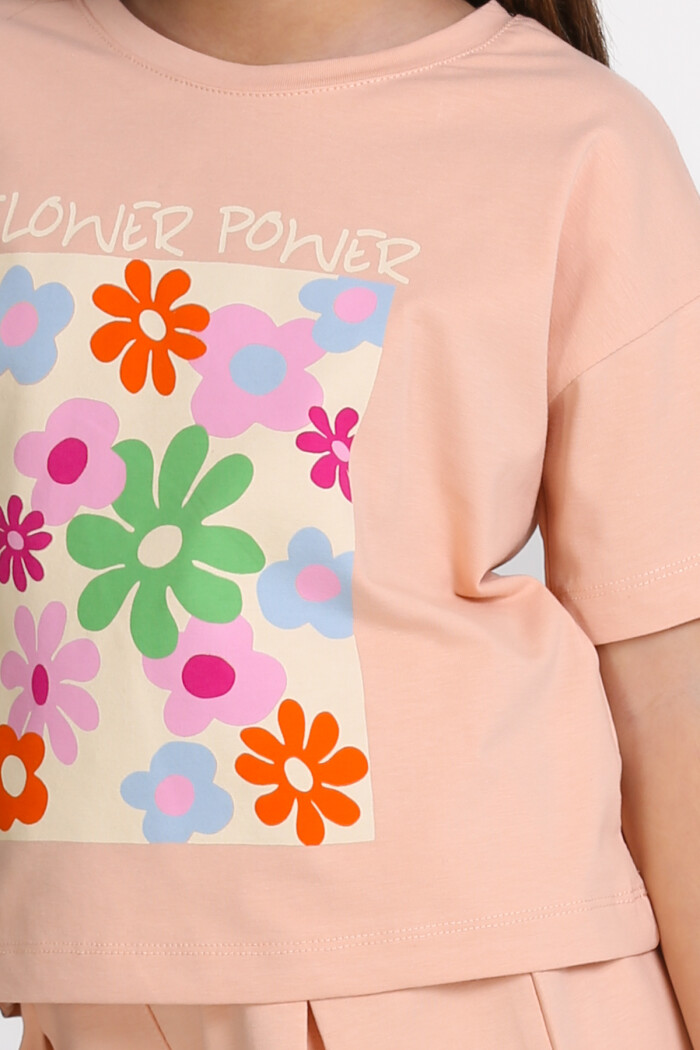 Somon Flower Power Baskılı 3-7 Yaş Takım - 2510-5