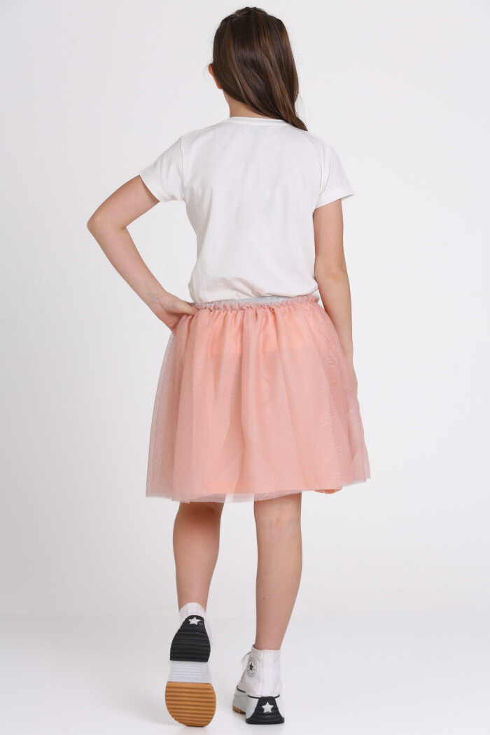 Somon Simli Tüllü 4-13 Yaş Etek - 81408-5